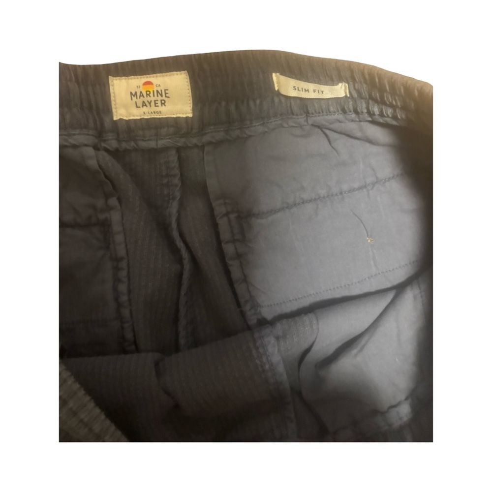 Marine Layer Men's Ash Navy Corduroy Drawstring Slim Straight Fit Pants XLarge - Picture 5 of 8